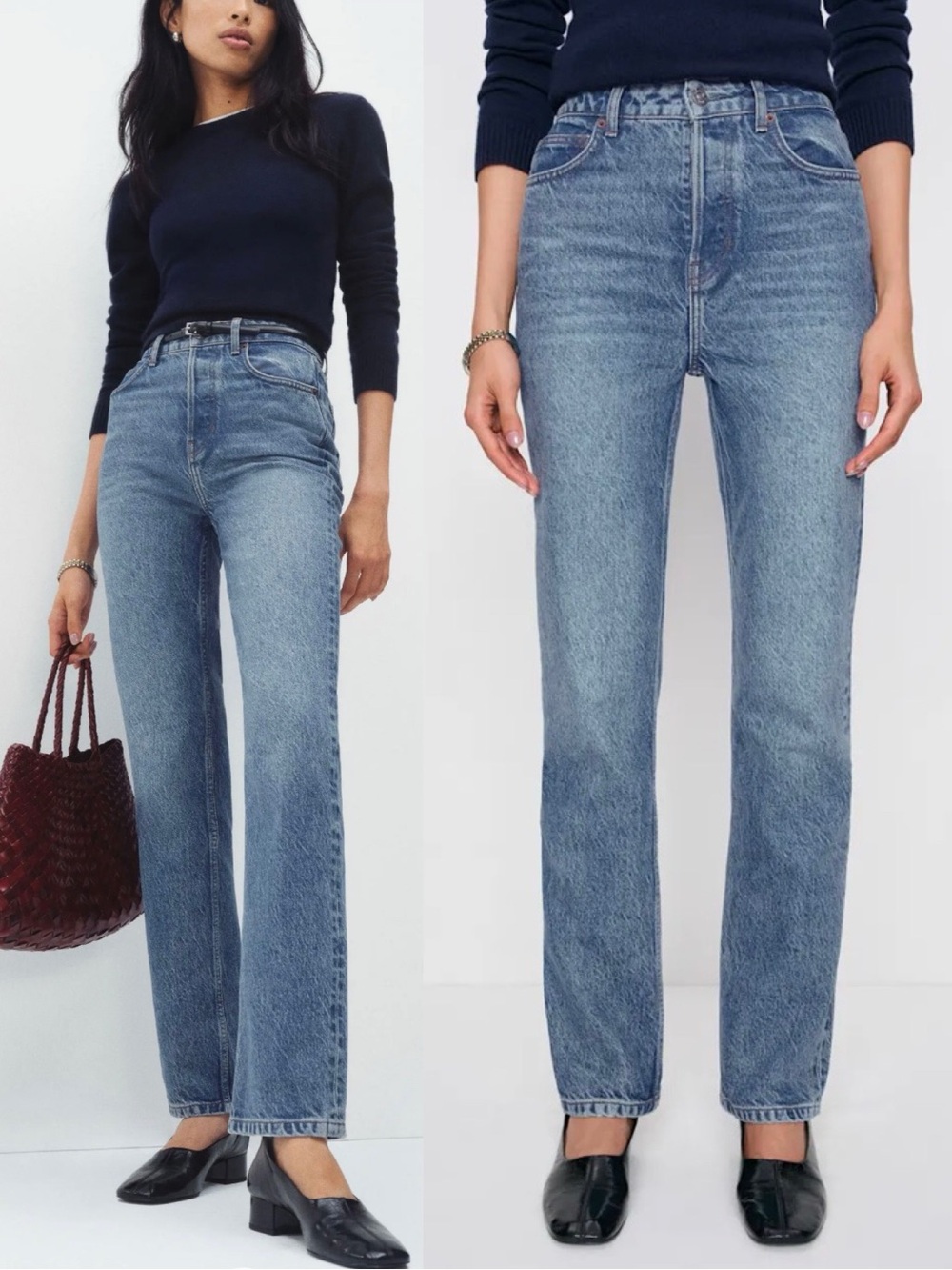 REFORMATION Jeans Cynthia High Rise Straight Leg Colorado Blue Size 23